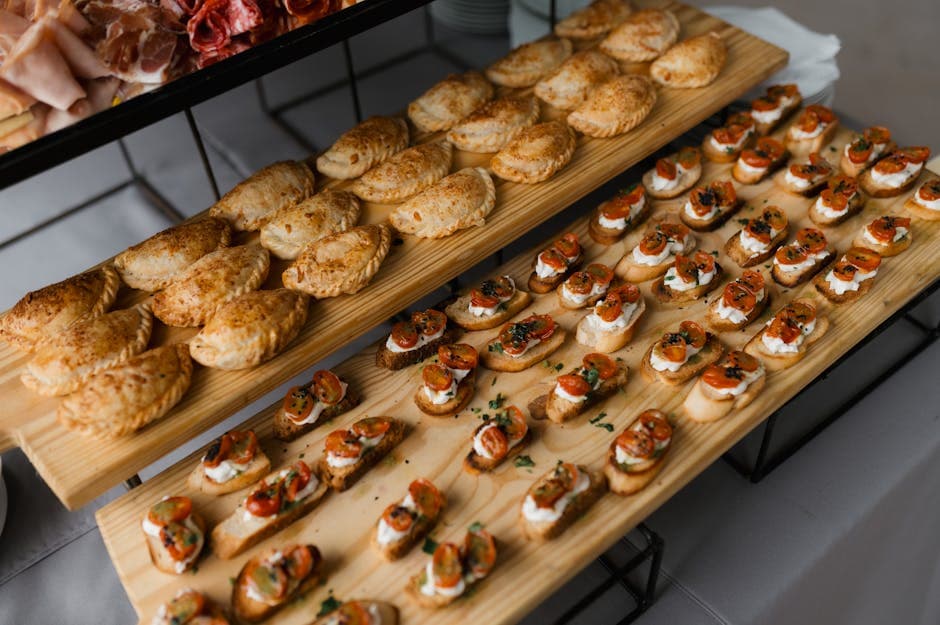 Artful hors d'oeuvres display
